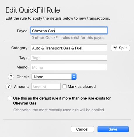 tag transactions in quicken for mac